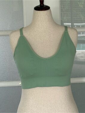 Danskin Ribbed Scoop Bralette - Sage Green